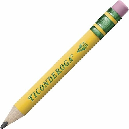 Dixon Ticonderoga Pencils, Short, Yellow, 3.6mm DIXX330120001